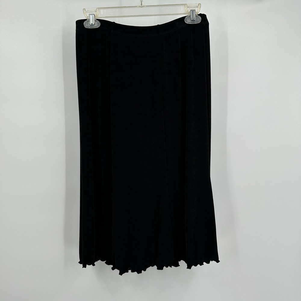 Mirasol Womens Vintage Y2K Whimsigoth Midi Skirt Size M Lettuce Hem Witchy Black